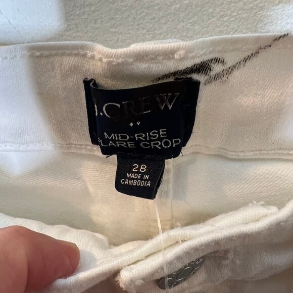 J.Crew $118 Flare Crop Jean In Stretch White Size 28 BO933 - Picture 6 of 7